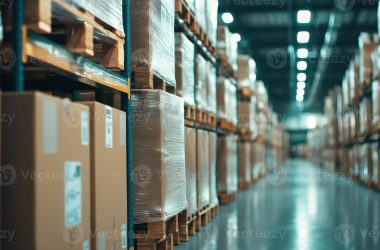 54902285-dichtbij-omhoog-van-pallet-geladen-met-goederen-in-magazijn-presentatie-van-georganiseerd-opslagruimte-en-doeltreffend-logistiek-foto